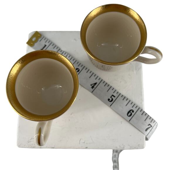 American Manor Shenango Templar Ivory Gold Rim Demitasse Teacups Elegant Vintage - Picture 13 of 15